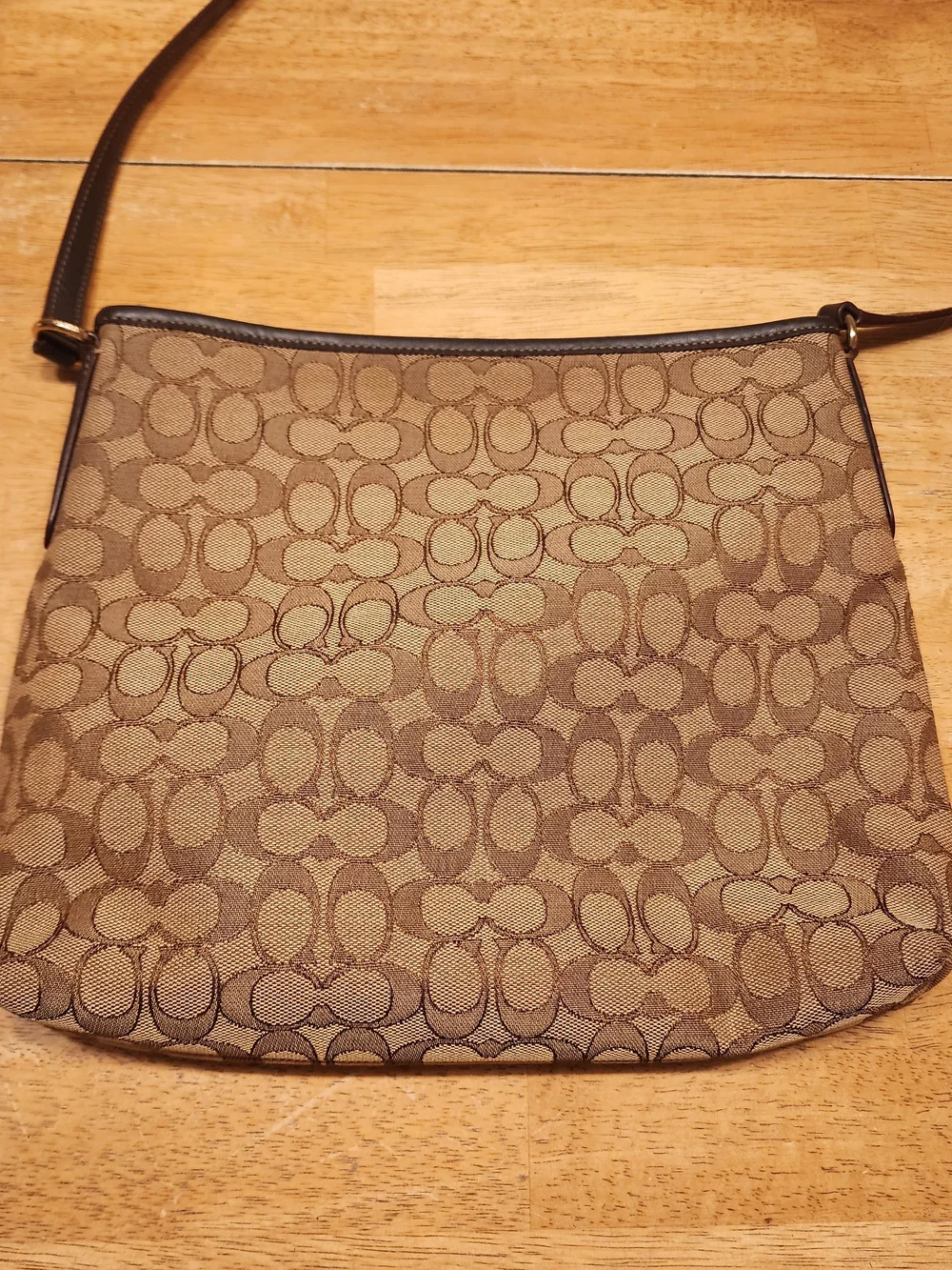 Coach Signature Canvas Zip File Crossbody Bag